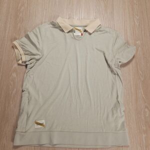 Tracksmith Rapid Transit Polo Shirt Women Large Wool Silk Blend Green/Cream